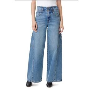 Habitual Wide-Leg Cargo Jeans- Size 27 / 4- Y2K Carpenter Denim